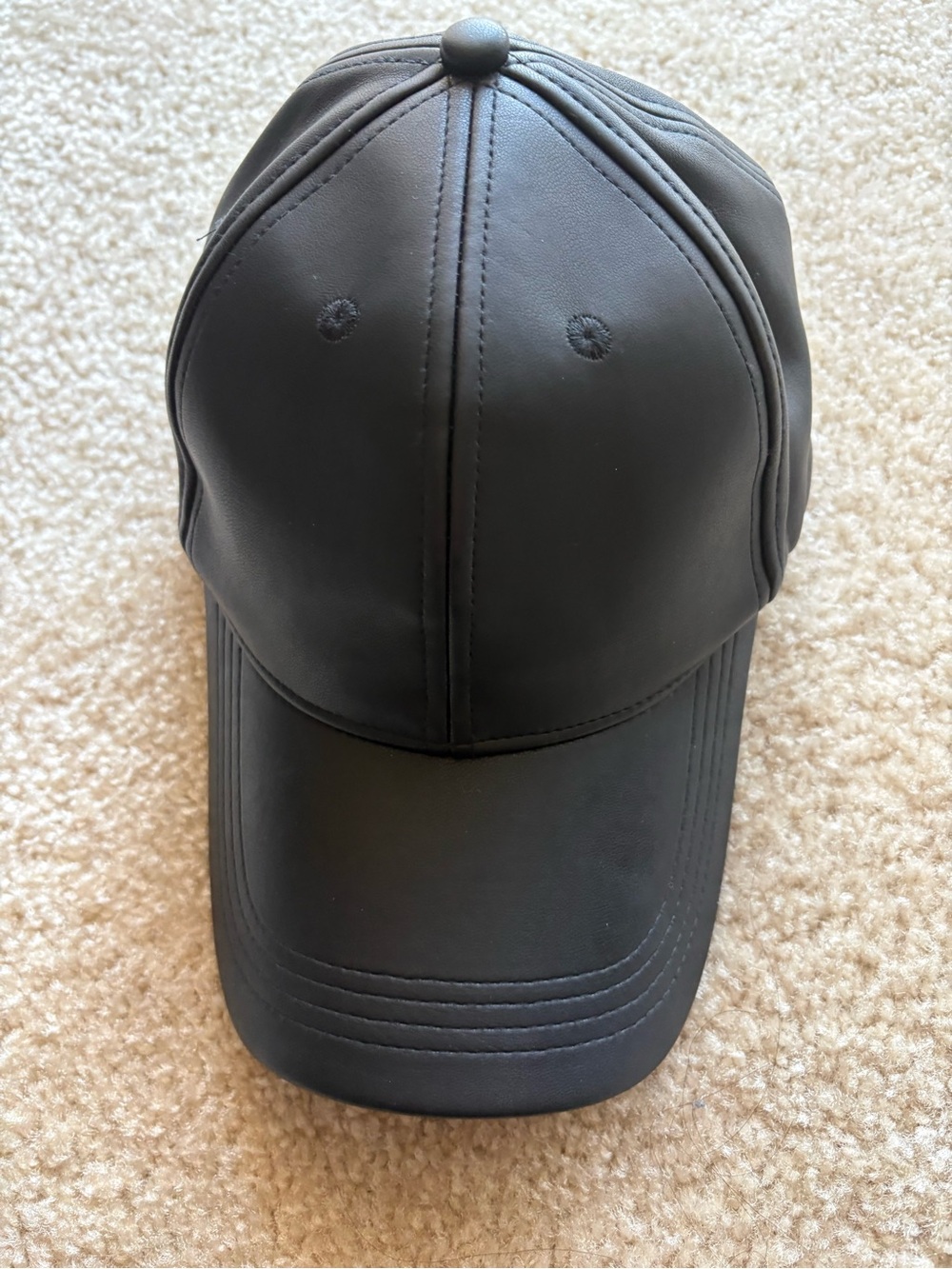 Stand Studio Black Faux Leather Cap